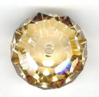 1 18mm Swarovski Crystal Golden Shadow Faceted Donut